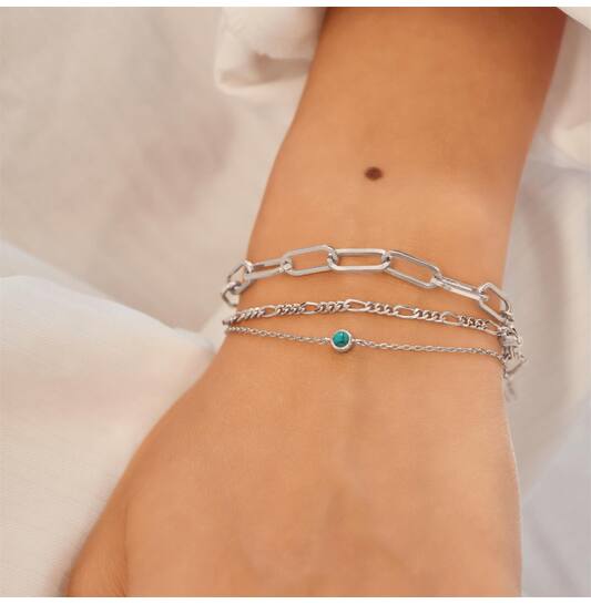  Ripple Joy - Silver / Rhodium plated - Turquoise - 18,5cm